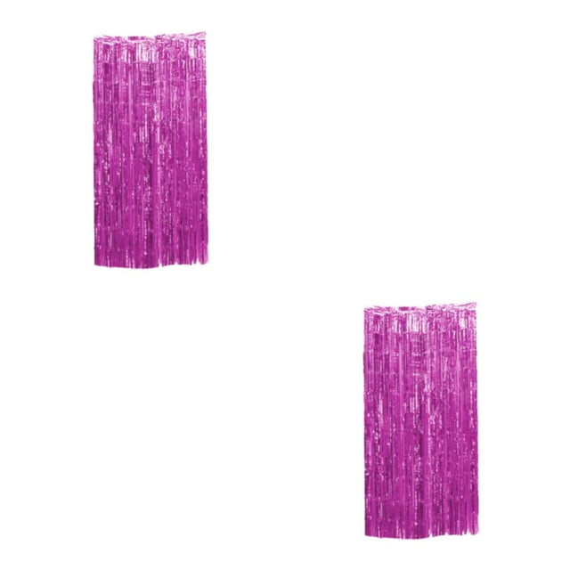 ZheElen Ingrédients Sûrs Rideau Large Feuille d'Application Fait Non Toxique Feuille Inodore Frange Rideau Partie Toile de Fond DIY Rose 3*1M 2Set