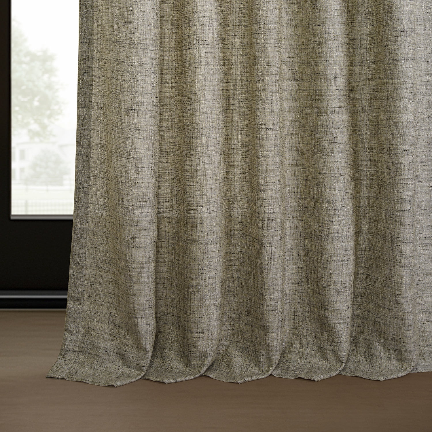 Half Price Drapes Grey Raw Linen Weave Light Filtering Curtains for Bedroom (2 Panel), 50W X 84L