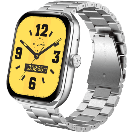 3Plus HELIO HD AMOLLED Men Women's Smartwatch (Silver)- with Answer, Make calls/ Heart Rate/ Sleep Monitor/ Notifications/ Assisted GPS/ IP68 Water Resistance/ 100+ Workouts/ Activity Tracking