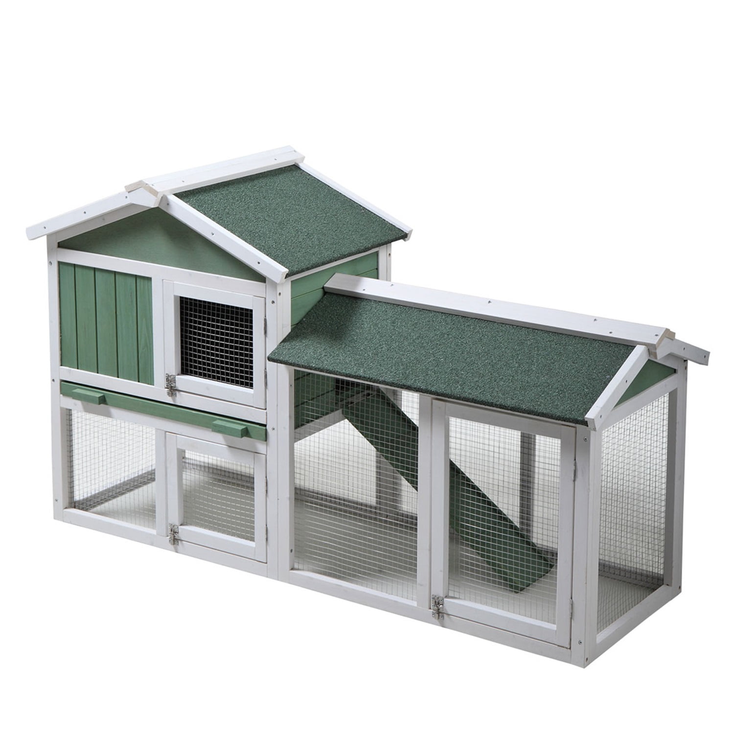 Pefilos 54" Wooden Chicken Coop Habitat, Hen Nest for Outdoors Indoor Bunny Hutch Rabbit Cage Guinea Pig, Green