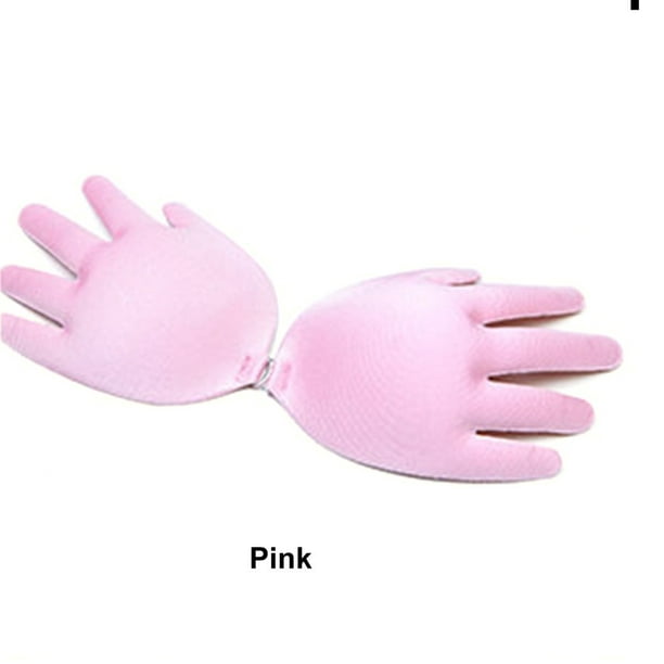Hand Shape Women Push Up Lift Gather Invisible Bra Silicone Chest