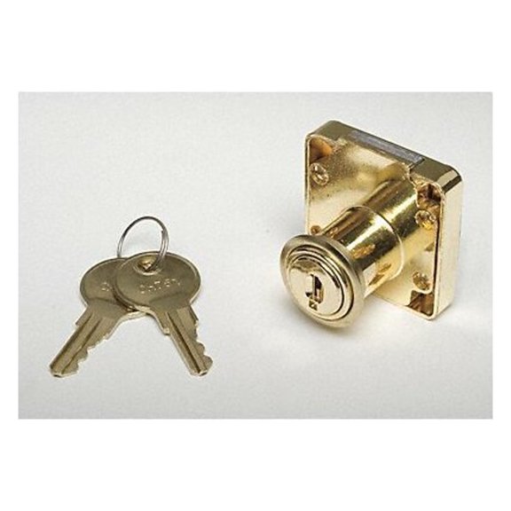 Manufacturer Varies Cabinet Drawer Dead Bolt Locks,Gold,Sq 1XRY2
