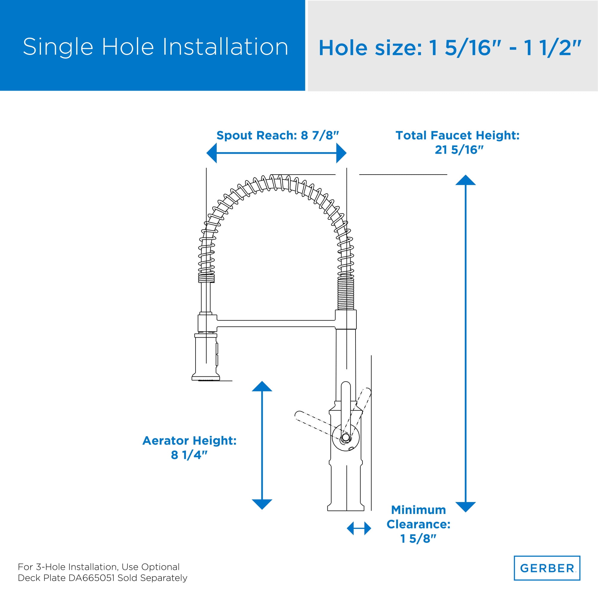 Gerber D455237 Brass Chrome Kitchen Faucet