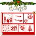 thumbnail image 4 of Cake Stencil Xmas Theme Hollow Out Decorative PET Christmas Fondant Cake Rim Mesh Embossing Stamp Mold for Baking, 4 of 8