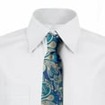 thumbnail image 2 of Paisley Necktie, Inspired Persian, Dress Tie, 3.7", Teal Navy and Tan, by Ambesonne, 2 of 3