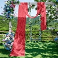 thumbnail image 4 of SLYNSHome Sheer Lace Window Scarf, Lightweight Decorative Wedding Drape,Red Semi Transparent Voile Curtain Swag for Outdoor Arbor Gazebo Party Decor, 4 of 6