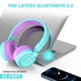 thumbnail image 4 of Seenda Kids Bluetooth Headphones for Girls Boys, Wired & Wireless Headphones for Kids with Microphone, 85/94dB Safe Volume, Colorful LED Light, 35Hrs Playtime, Back to School Gifts for Kids, 4 of 10