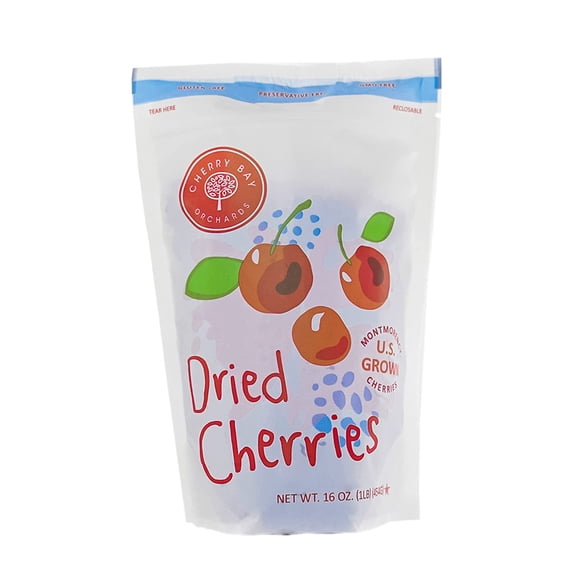 Cherry Bay Orchards - Dried Montmorency Tart Cherries - 16 oz Bag 100% Domestic, Natural, Kosher Certified, Gluten-Free, and GMO Free - Packed in a Resealable Pouch