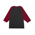 thumbnail image 6 of Men's Long Sleeve Round Neck Contrast Color Raglan Three Quarter Sleeve T-Shirt Top for Spring Fall Weekend Outfit,Deep Red,S, 6 of 8