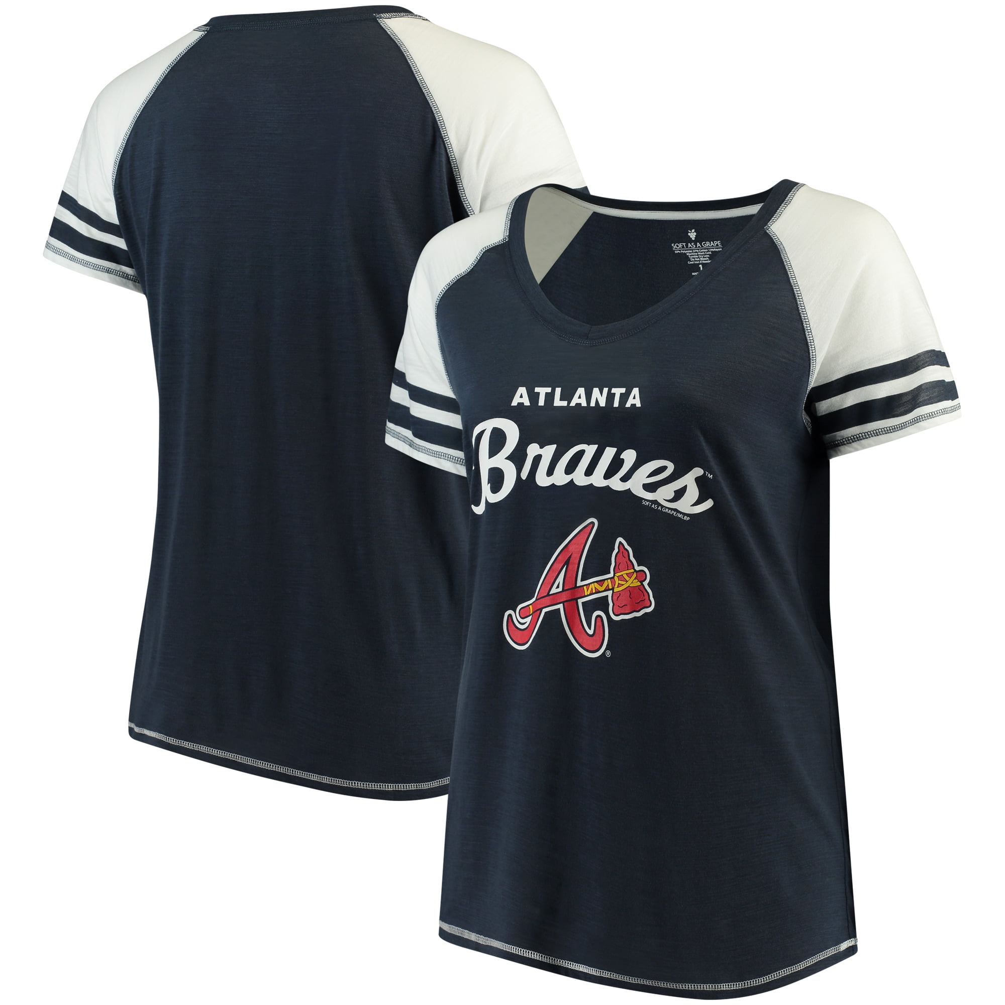 Atlanta Braves Soft as a Grape Women's Plus Sizes Three Out Color ...