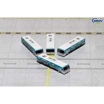 Cobus 3000 Passenger Bus White and Blue with Graphics "US Airways Shuttle Bus" 4 Piece Set 1/400 Diecast Models by GeminiJets