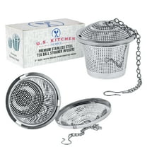 U.S. Kitchen Supply 2 Premium Tea Infuser 2" Diameter Stainless Steel Single Cup Perfect Strainers for Loose Leaf Tea