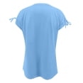 thumbnail image 4 of Kcolen Women Blouses for Work Summer Solid Color Short Sleeve T-Shirts V Neck Comfortable Pullovers Loose Fit Summer Outfits Clothes for Women, 4 of 4