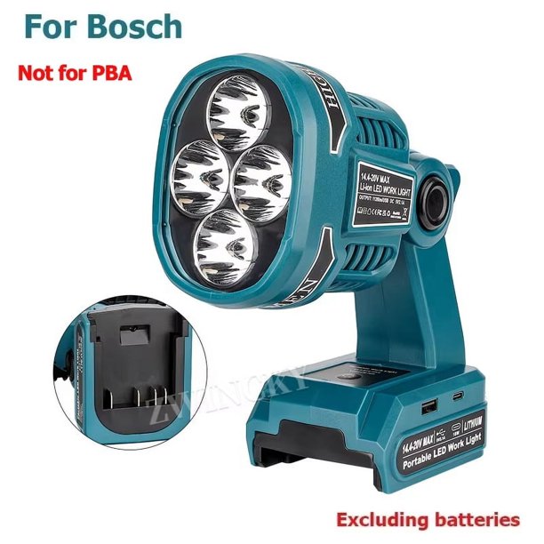 Para Makita/Milwaukee/Dewalt/Bosch/Black&Decker/Craftsman/Ryobi Batería de Iones de Litio de 18V Luz de Trabajo LED Linterna Lámpara Portátil Luz