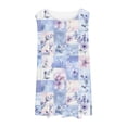 thumbnail image 4 of XUNKUSGA Débardeurs Grande Taille pour Femmes Été Sans Manches Tunique Col Rond Décontracté T-Shirts Amples pour Femmes Mode Été Tunique Plissée Florale Blouses, 2TG, Bleu, 4 of 6
