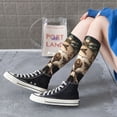 thumbnail image 6 of Picia Women Crew Soft Moisture-wicking Socks Metal Style Horned Skull Pattern Design Cotton Socks, One Size fit All, 6 of 9