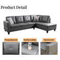 thumbnail image 3 of Caberryne Leather Sectional Sofa for Living Room Furniture Set,Ginger L-Shape Sofa Couch with Facing Right Chaise for Living Room/Office/Lounge/Apartment, 3 of 5