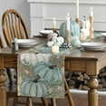 thumbnail image 3 of SM-XLHN Pumpkins Eucalyptus Leaves Fall Table Runner, Autumn Thanksgiving Kitchen Dining Table Decoration for Home Party Decor 13x72 Inch, 3 of 6