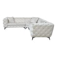 thumbnail image 4 of ACME Atronia Fabric Upholstered Tufted Sectional Sofa with 4 Pillows in Beige, 4 of 7