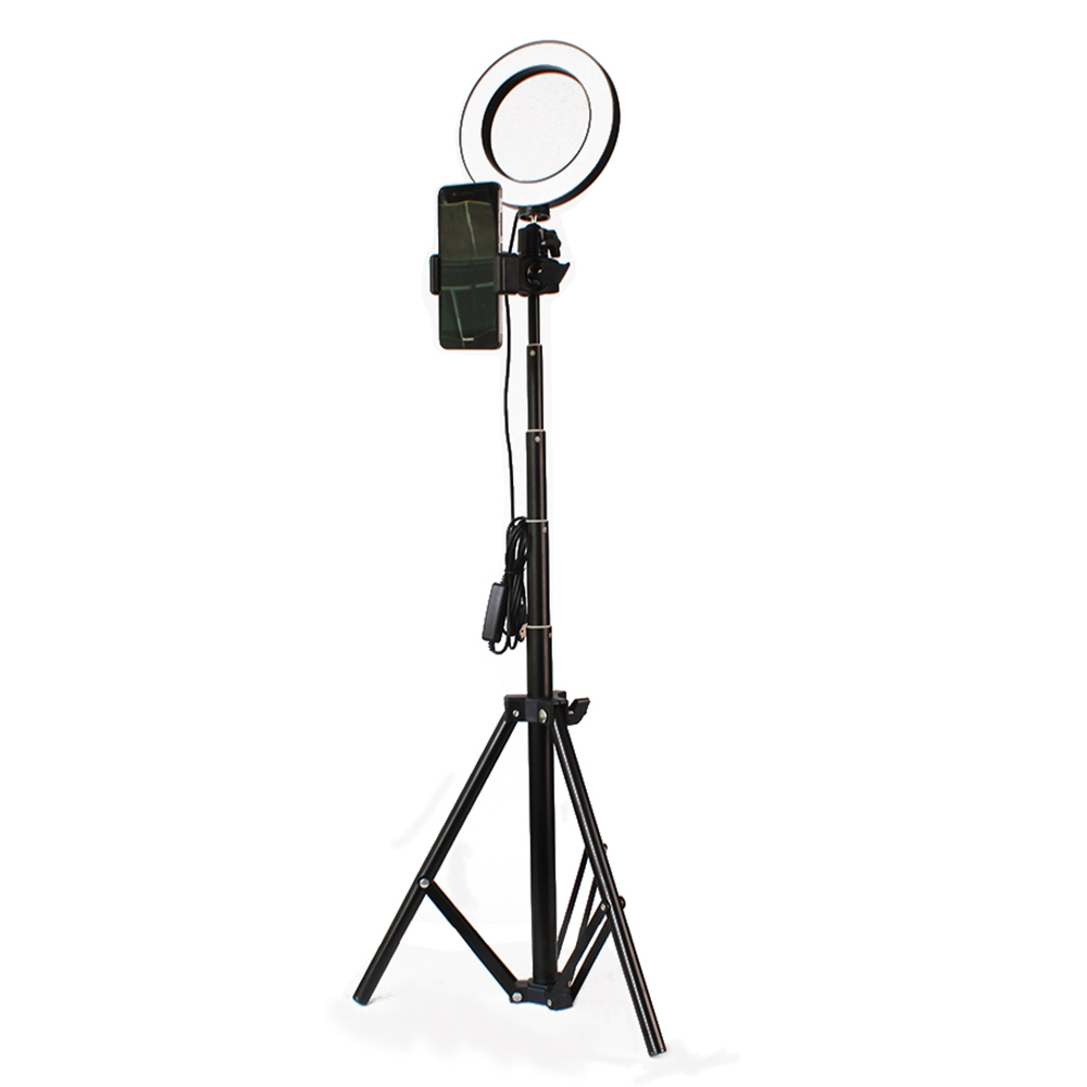 FESTNIGHT DC5V 6W LED Light Round Selfie Camera Lamp with Telescopic Tripod USB Powered Operated 10 Levels Adjustable Brightness//Color Temperature Changing// 360/° Rotatable Illumination Angle for Live