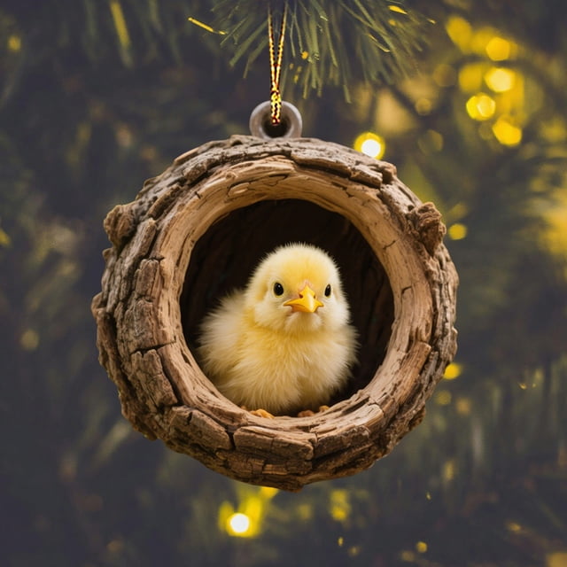 Adorno Navideño Colgante de Acrílico con Estampado de Animales Navideños | Ideal para Regalar a Familiares y Compañeros | 8 X 8 Cm | Impresión a Doble Cara | Un Recuerdo Navideño Perfecto