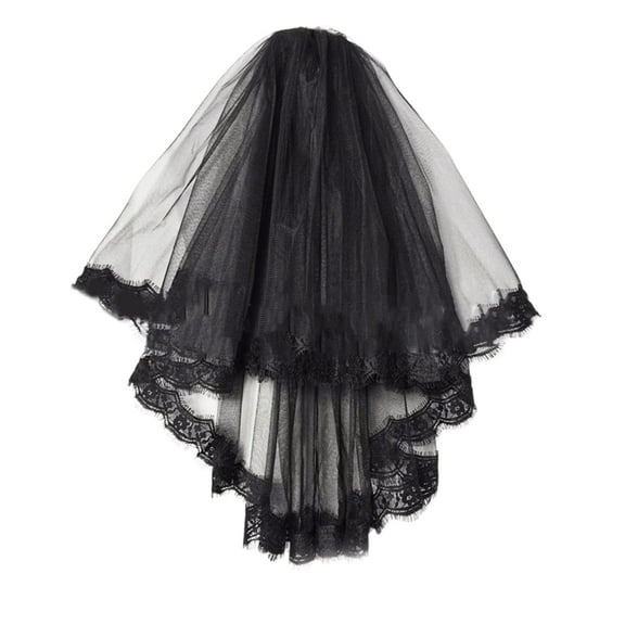 COOLHOOD Wedding Bride Lace Tulle with Bowknot/Floral Trim Elegant Bridal Prom Party Tiaras Women Long Veil for Taking Photo