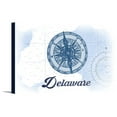 thumbnail image 1 of Delaware - Compass - Blue - Coastal Icon - Lantern Press Artwork (18x12 Gallery Wrapped Stretched Canvas), 1 of 1