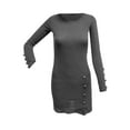 thumbnail image 4 of gakvbuo Fall Dresses For Women 2023 Plus Size Mini Dress Long Sleeve Women's Sexy Solid Buttock Wrapping Long-sleeved Sheath Tight Dress, 4 of 5