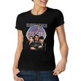 thumbnail image 4 of Bee Gees T-Shirt à Manches Courtes pour Femmes en Coton, Col Ras du Cou, Chandails Décontractés à Imprimé, Noir, 4 of 6