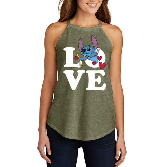 Lilo & Stitch - Valentine's Day Love Cupid Stitch - Juniors High Neck Tank Top