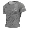 thumbnail image 2 of Mens T-shirts Short Sleeve Easter Graphic Crewneck Tees with Classic Design Everyday Summer Casual T Shirt for Men Grey XXXL, 2 of 4