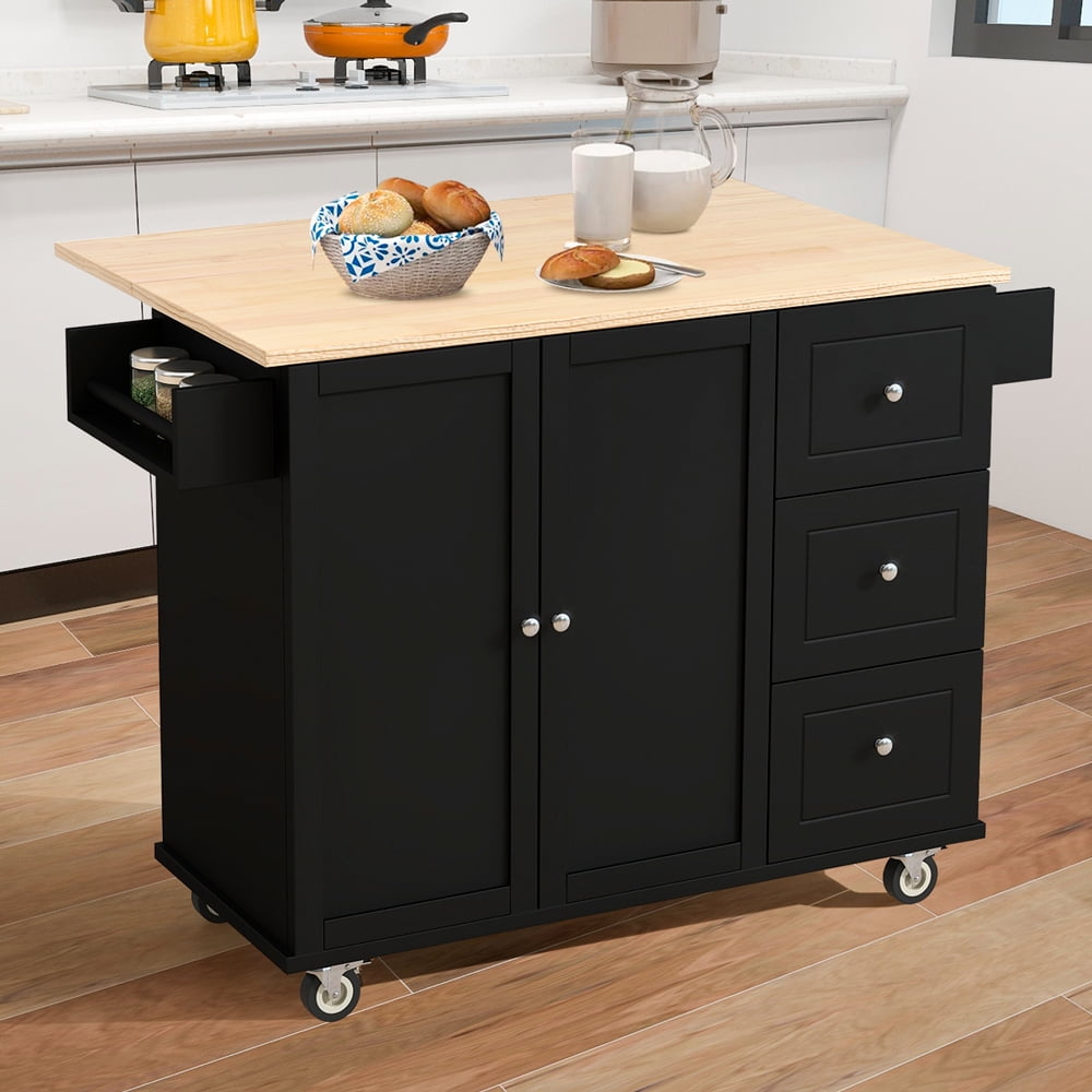Kitchen Island With Drawers – Rolling Cart With Locking Casters – Use As  Coffee Bar, Microwave Stand, Or Shelves For Storage By Lavish Home (white)  : Target