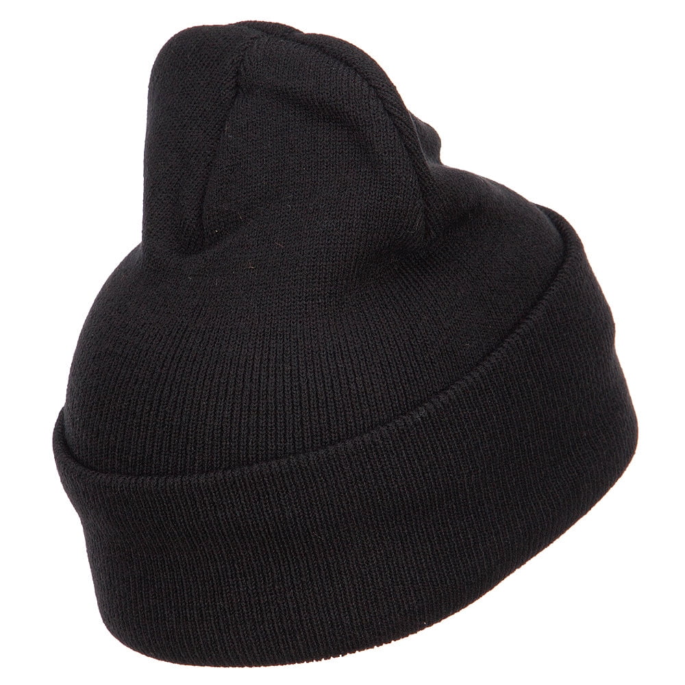 Italy ITA Flag Embroidered Long Beanie - Black OSFM