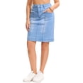 thumbnail image 4 of INSPIRE CHIC Women's Denim Skirt Casual High Waisted Pockets Above the Knee Stretchy Jean Pencil Skirts M Light Blue, 4 of 6