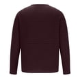 thumbnail image 4 of safuny Men's Slim Basic Knitted Shirts Fashion Long Sleeve V Neck Button Pullover Leisure Workout Comfy Sport Solid Tees Clothing Holiday Autumn Spring Wine XXL, 4 of 5