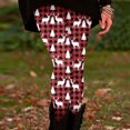 thumbnail image 4 of Gibobby Leggings deportivos mujer Leggings estampados cómodos informales para mujer Pantalones largos de yoga(Vino,M), 4 of 5