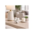 thumbnail image 2 of Marble Geometric Orb Sculpture for Home and Office Decor - Intersecting Accent for Bathroom, Living Room, Mantel, and Shelf - Stone Centerpiece Ornament for Coffee Table Decor - 4", White, 2 of 13