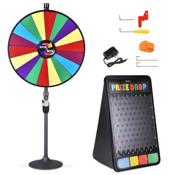 WinSpin Jeu de Société de Prix à Double Usage 36 Pouces 18 Emplacements avec Lumière LED