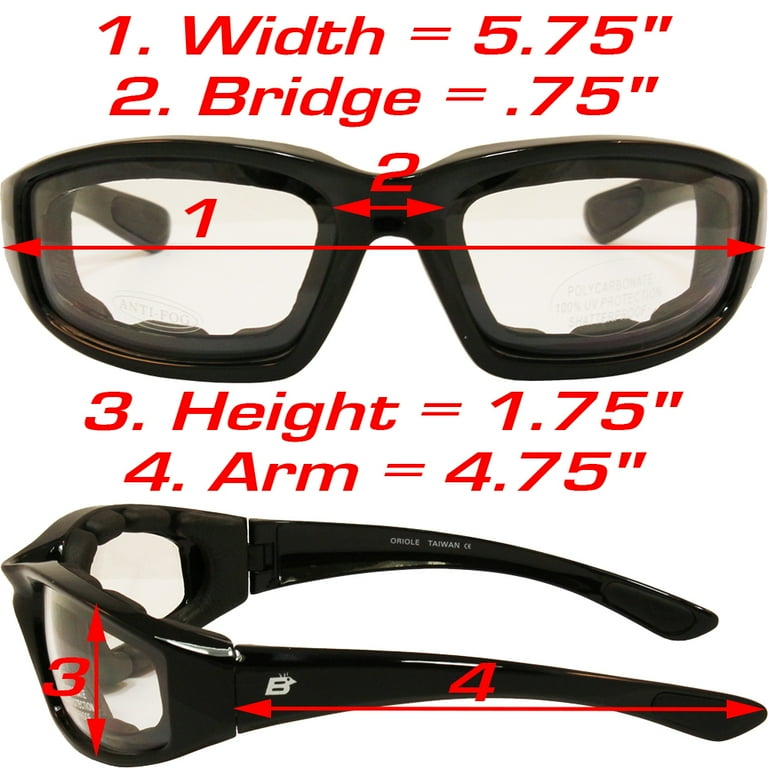 Birdz Eyewear Gasket Safety Sunglasses – Red Frame, Smoke Polycarbonate Lenses, ANSI Z87.1, Motorcycle Riding