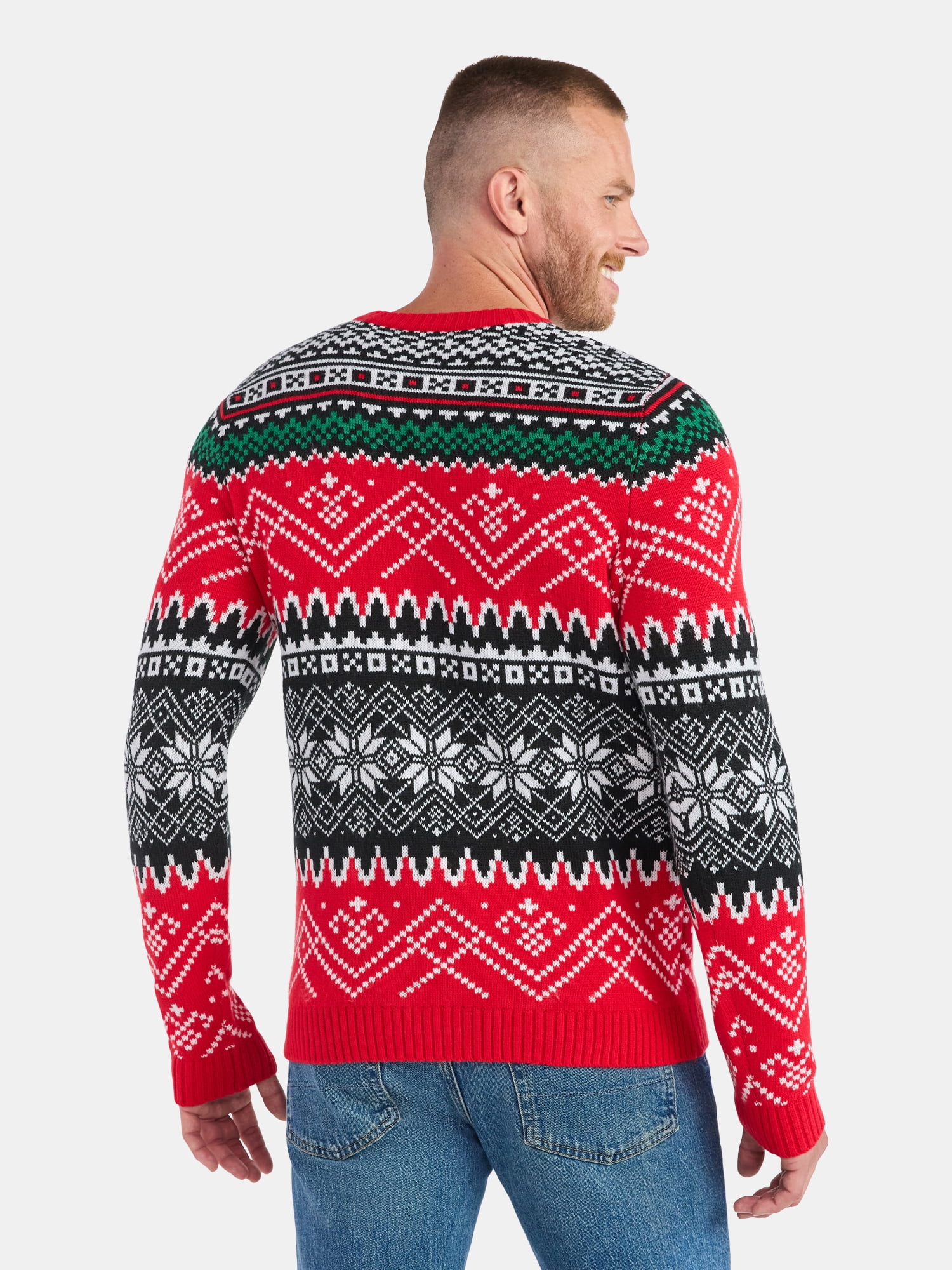 Jollidays Men's Christmas Sweater with Long Sleeves, Midweight, Sizes S-3XL