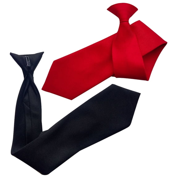 Luxshiny 2Pcs Clip-on Neckties Wedding Necktie Accessories Classic Polyester Quick and Easy to Wear for Valentine's Day