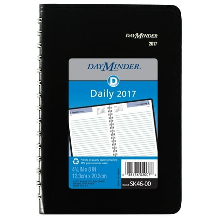 daily planner appointment book 2017 4 7 8 x 8 black sk46 00