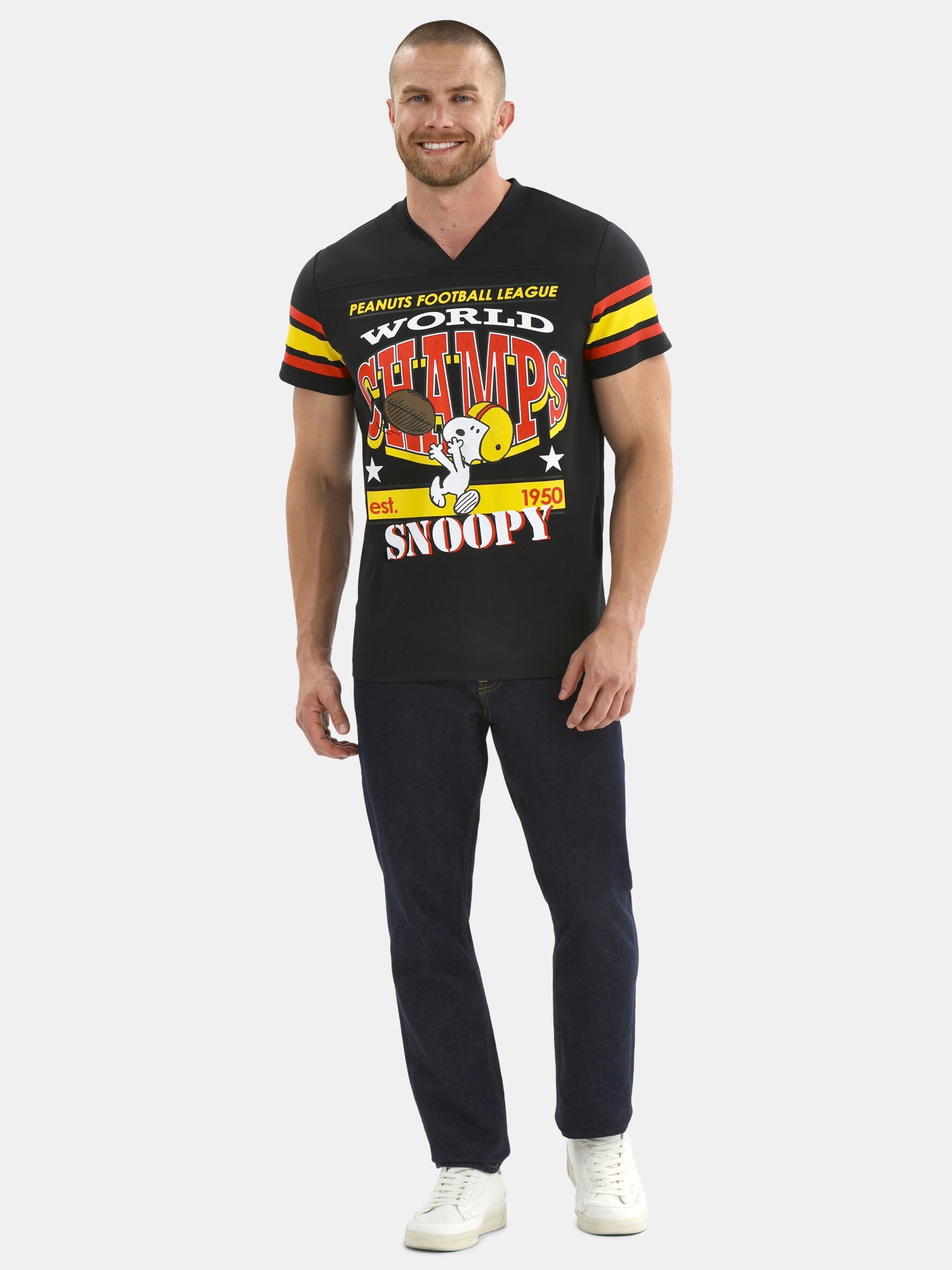Snoopy Men's and Big Men's Mesh Football Jersey, Sizes S-3XL