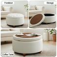 thumbnail image 6 of 30'' Round Ottoman with Storage, Modern Tufted Storage Ottoman with Removable Top for Living Room, Bedroom, Beige, 6 of 8