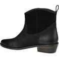 thumbnail image 4 of JOURNEE SIGNATURE Womens Black Pull Tab Western Braided Comfort Carmela Almond Toe Block Heel Slip On Leather Booties 8.5 M, 4 of 6