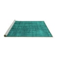 thumbnail image 2 of Ahgly Company Machine Washable Indoor Rectangle Oriental Turquoise Blue Industrial Area Rugs, 2' x 5', 2 of 4