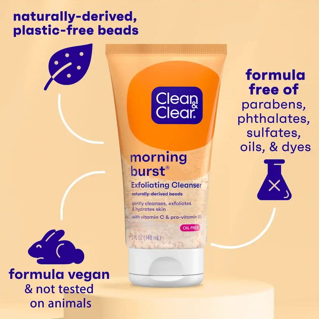 Clean & Clear Morning Burst Oil-Free Exfoliating Face Scrub, 5 oz - 6 Pack