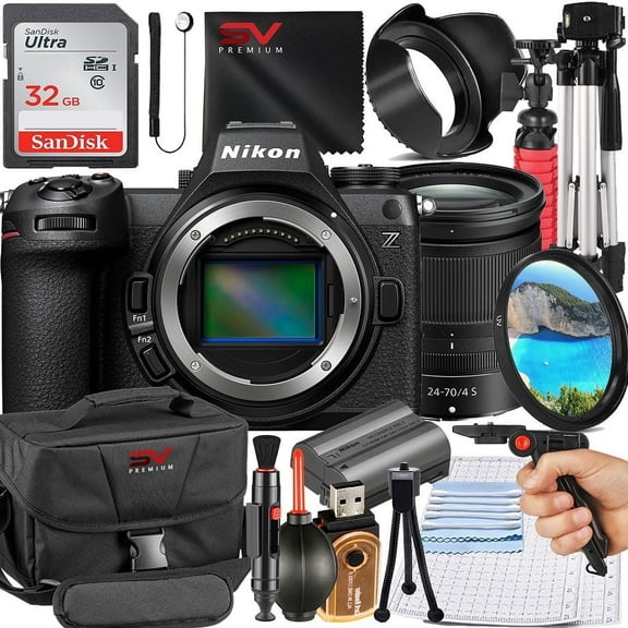 Nikon Z6 III Mirrorless Camera with 24-70mm Lens   SanDisk 32GB Memory Card   Pistol Grip Tripod   SV Premium Accessory Bundle (International Version)