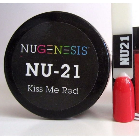 NUGENESIS Nail Color Dip Dipping Powder 1oz/jar - NU21 Kiss Me Red