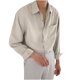 thumbnail image 2 of pstuiky Camisas de manga larga abrigadas para hombre, Camisa informal y moderna de manga larga con solapa y botones en color liso para hombre camisetas de hombre l, 2 of 4